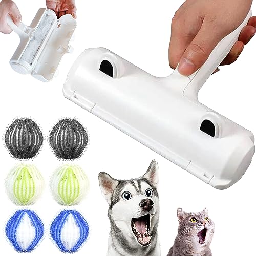 DKDDSSS 7PCS Tierhaarentferner, Tierhaarentferner Fusselrolle, Fusselroller für Hundehaare und Katzenhaare, Katzenhaarentferner Wiederverwendbar Fusselbürste Fusselrolle für Sofa, Bett, Teppich von DKDDSSS