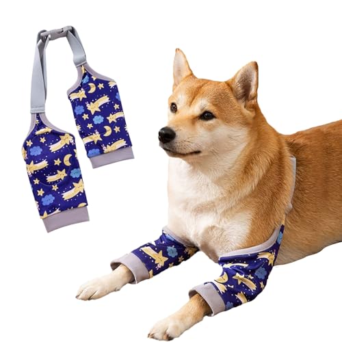 DKDDSSS Recovery Sleeve Hund, Ellenbogenbandage Hund, Ellbogenschoner für Hunde, Hund Chirurgie Erholung Recovery Sleeve für Vorderbeine, Kniebandage Arthrose für Hunde (Blau, XL) von DKDDSSS