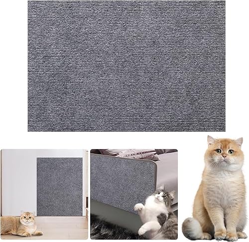 DKIIL NOIYB Katzenkratzbretter Katzenkratzmatten, rutschfest Sisal Katzenteppiche Zuschneidbare Größe Selbstklebende Kratzmöbelschutz Teppich für Wand Sofa Möbel Kratzschutz (Grau, 40 * 200cm) von DKIIL NOIYB