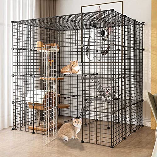 Großer Katzenkäfig – Katzenkäfige, Katzengehege, für den Innenbereich, abnehmbarer Katzenlaufstall zum Selbermachen, Katzenkäfig aus Metalldraht, Laufstall, Zwinger, stabiler und sicherer Katzenkäfig, von DKSNAJ