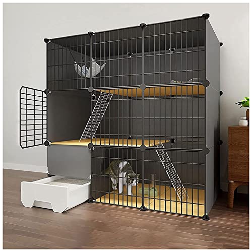 Katzenkäfig, Katzengehege mit Katzentoilette, großer 2/3-stöckiger Katzenlaufstall, Katzenzwinger, DIY-Katzenlaufstall für den Innenbereich für Kleintiere, abnehmbare Metallzwinger, Auslaufplatz, Katzenkäfig, Katzengehege mit Katzentoilette, großer 2/3-stöckiger Katzenlaufstall, Katzenzwinger, DIY-Katzenlaufstall für den Innenbereich für Kleintiere, abnehmbare Metallzwinger, Auslaufplatz, von DJAUYB