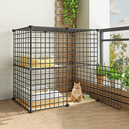 Katzenkäfig DIY Katzengehege Innen-Katzenhütte 1-2-3-stöckiger Katzenkäfig Großer Katzenkäfig Katzenkiste mit Katzentoilette - für Katzen, Hasen, Chinchillas - Katzenlaufstall Ideal für 1-3 Katzen von DKSNAJ