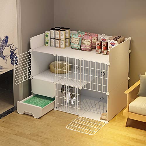 Katzenkäfige, Katzenkiste für den Innenbereich, DIY-Katzenlaufstall, Katzengehege, abnehmbare Katzenhütten aus Metall mit geschlossener Katzentoilette, Hundekisten für kleine Hunde – für Kleintiere, Katzenkäfige, Katzenkiste für den Innenbereich, DIY-Katzenlaufstall, Katzengehege, abnehmbare Katzenhütten aus Metall mit geschlossener Katzentoilette, Hundekisten für kleine Hunde – für Kleintiere, von DJAUYB
