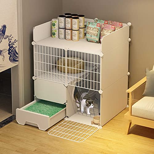 Katzenkäfige, Katzenkiste für den Innenbereich, DIY-Katzenlaufstall, Katzengehege, abnehmbare Katzenhütten aus Metall mit geschlossener Katzentoilette, Hundekisten für kleine Hunde – für Kleintiere, Katzenkäfige, Katzenkiste für den Innenbereich, DIY-Katzenlaufstall, Katzengehege, abnehmbare Katzenhütten aus Metall mit geschlossener Katzentoilette, Hundekisten für kleine Hunde – für Kleintiere, von DJAUYB
