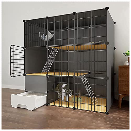 Katzenkäfige - Großer Katzenkäfig Katzenkäfige Indoor Großer Katzenlaufstall Katzenzwinger Katzengehege Katzenhängematte Haustierlaufstall Kleintierkäfig - für Kleintiere, Welpen, Kätzchen, Häschen von DKSNAJ