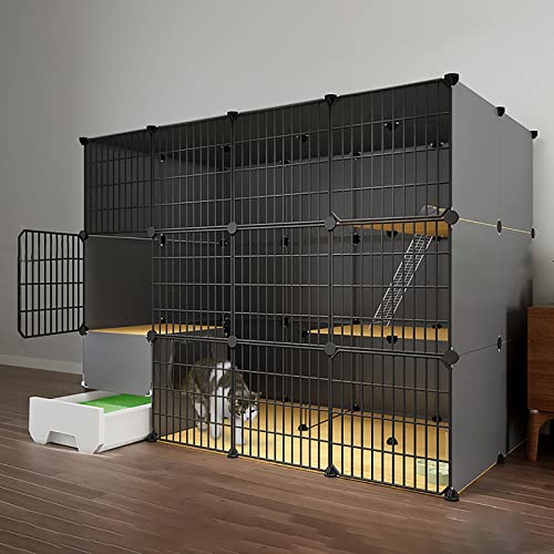 Katzenkäfige - Großer Katzenkäfig Katzenkäfige Indoor Großer Katzenlaufstall Katzenzwinger Katzengehege Katzenhängematte Haustierlaufstall Kleintierkäfig - für Kleintiere, Welpen, Kätzchen, Häschen von DKSNAJ