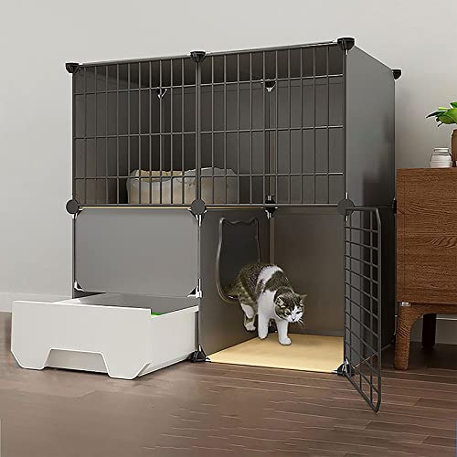 Katzenkäfige - Großer Katzenkäfig Katzenkäfige Indoor Großer Katzenlaufstall Katzenzwinger Katzengehege Katzenhängematte Haustierlaufstall Kleintierkäfig - für Kleintiere, Welpen, Kätzchen, Häschen von DKSNAJ