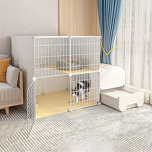 Katzenkäfige - Katzenkäfig für den Innenbereich, Katzenlaufstall, Katzengehege für den Balkon, Abnehmbarer Metalldraht, DIY-Zwinger für den Innenbereich, Käfig für Frettchen, Käfige für von DKSNAJ