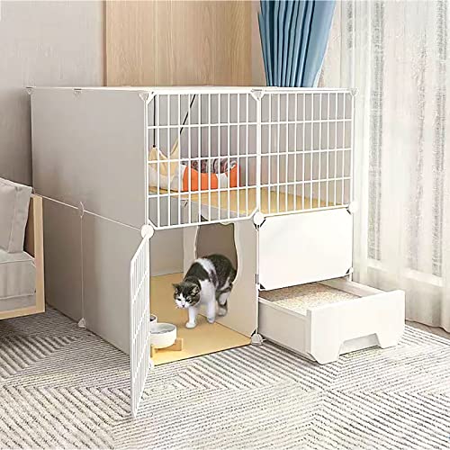 Katzenkäfige - Katzenkäfig für den Innenbereich, Katzenlaufstall, Katzengehege für den Balkon, Abnehmbarer Metalldraht, DIY-Zwinger für den Innenbereich, Käfig für Frettchen, Käfige für von DKSNAJ