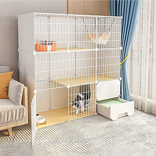 Katzenkäfige - Katzenkäfig für den Innenbereich, Katzenlaufstall, Katzengehege für den Balkon, Abnehmbarer Metalldraht, DIY-Zwinger für den Innenbereich, Käfig für Frettchen, Käfige für von DKSNAJ