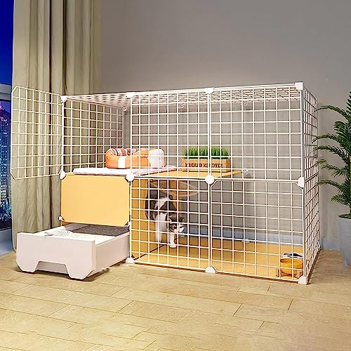 Laufställe für Kleintiere, DIY-Laufstall für Katzen im Innenbereich, Katzenzwinger, DIY-Laufstall für Katzen, abnehmbarer Metalldraht-Kätzchenzwinger, Kiste, Kleintierkäfig für Haustiere (Größe: 109 x von DKSNAJ