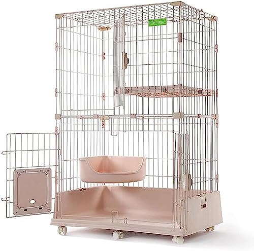 Laufställe für Kleintiere, Katzenkäfig, Katzenkäfig, Laufstall für Katzen im Freien, Frettchenkäfig, 1 Regal, Katzenbett, Rollen | Ideal für 1–2 Katzen (Größe: 86 x 61 x 129 cm, Farbe: C1) Wisdom von DKSNAJ