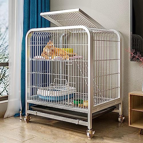 Laufställe für Kleintiere, Katzenkäfig, Laufstall für Katzen im Freien, Katzenkäfig aus Metall, Stall für Kleintiere mit Katzenkratzbäumen, kostenlose Hängematte (Größe: 78 x 55 x 100 cm, Farbe: von DKSNAJ