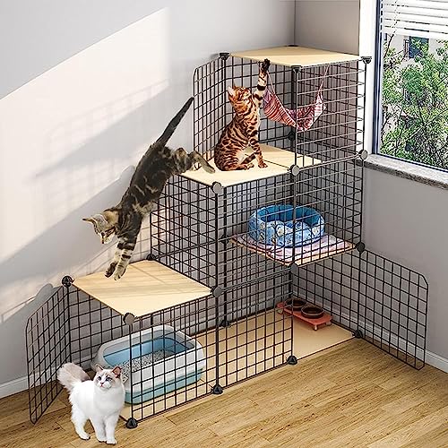 Laufställe für Kleintiere, Laufstall für Katzen – Frettchenkäfig, Katzengehege, Aufbewahrung aus Metalldrahtgittern, Regale mit Lagerbehältern, modulares Bücherregal, Schrank (Größe: C1-111 * 39 * von DKSNAJ