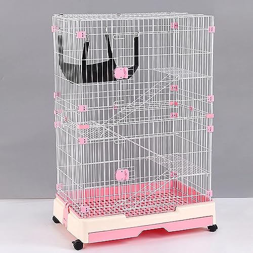 Laufstall für Kleintiere, Frettchenkäfig, Metalldraht-Zwinger, Käfig, Kleintierkäfig, für Häschen und Chinchillas, ideal für 1–4 Katzen, 73 x 53 x 110 cm (Farbe: C3) Wisdom von DKSNAJ