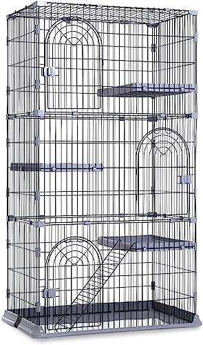 Laufstall für Kleintiere, Katzenkäfig, großer Katzenkäfig, Katzenlaufstall für den Innenbereich, Zwinger aus Metalldraht, Käfig für Kleintiere, für 1–4 Katzen (Größe: Erdgeschoss, Farbe: Grün) Wisdom von DKSNAJ