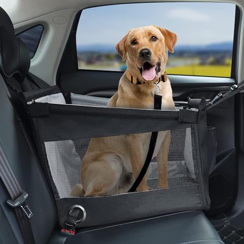 Haustiere Hundeautositz für BMW 3er F30 F31 F34 F35 F80 G20 G21 M3, Universal Faltbare Tragbare Wasserfestes Hunde Autositz Transporttasche Zubehör,A-Black von DLHFC