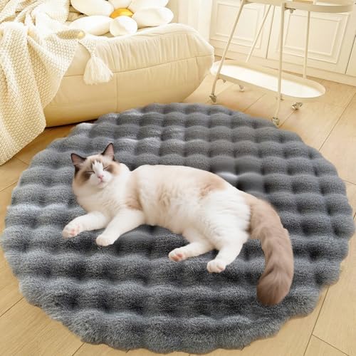 DLLDLGG Deluxe-Hundebett aus Plüsch, Waschbare, Weiche, Zottelige, Runde Katzenschlafmatte, Katzenbedarf für Haustiere, rutschfeste Teppiche für Wohnzimmer und Schlafzimmer DLLDLGG Deluxe-Hundebett aus Plüsch, Waschbare, Weiche, Zottelige, Runde Katzenschlafmatte, Katzenbedarf für Haustiere, rutschfeste Teppiche für Wohnzimmer und Schlafzimmer von DLLDLGG
