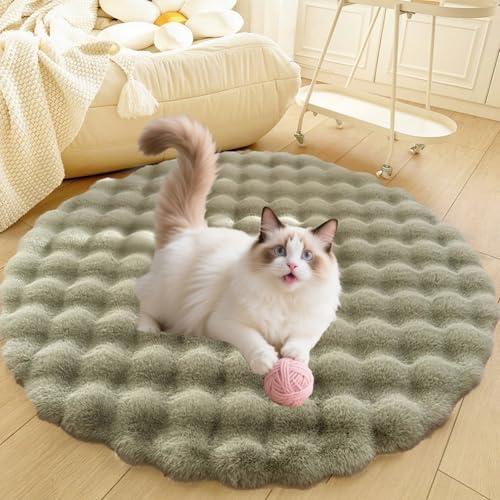 DLLDLGG Warme Katzenbettunterlage für Den Winter, Schlafmatte für Katzen und Hunde, Waschbar, rutschfeste Unterseite, Flauschiger Kunstfell-Teppich für Schlafzimmer Nachttisch Boden Wohnzimmer DLLDLGG Warme Katzenbettunterlage für Den Winter, Schlafmatte für Katzen und Hunde, Waschbar, rutschfeste Unterseite, Flauschiger Kunstfell-Teppich für Schlafzimmer Nachttisch Boden Wohnzimmer von DLLDLGG