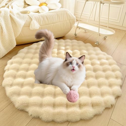 DLLDLGG Warme Katzenbettunterlage für Den Winter, Schlafmatte für Katzen und Hunde, Waschbar, rutschfeste Unterseite, Flauschiger Kunstfell-Teppich für Schlafzimmer Nachttisch Boden Wohnzimmer DLLDLGG Warme Katzenbettunterlage für Den Winter, Schlafmatte für Katzen und Hunde, Waschbar, rutschfeste Unterseite, Flauschiger Kunstfell-Teppich für Schlafzimmer Nachttisch Boden Wohnzimmer von DLLDLGG