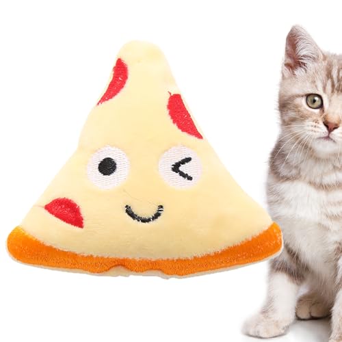 DLSIN Pizzascheibe Katzenspielzeug – Niedliches aktives Katzenspielzeug Katzenminze – Katzenspielzeug, lustiges Hundespielzeug, beruhigendes Indoor-Katzenspielzeug für Katzenübung, Haustiere, Training von DLSIN