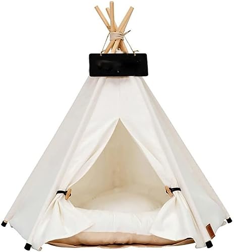 Haustier-Zelthaus, Katzenbett, tragbares Tipi mit verfügbar for Hunde- und Welpenausflüge im Innen- und Außenbereich (Color : A, Size : 50X50X60CM) von DLUXCA