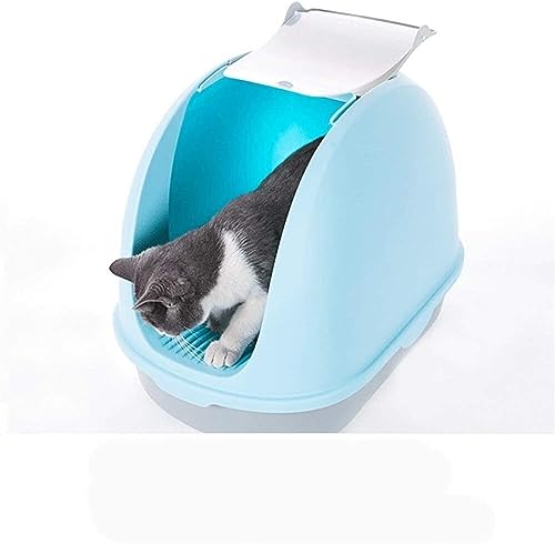 Katzentoiletten, umweltfreundliche Kunststoff-Katzentoilette vorne, Klapp-Katzentoilette, vollständig geschlossenes Deodorant, kein Geruch for Katzen von DLUXCA
