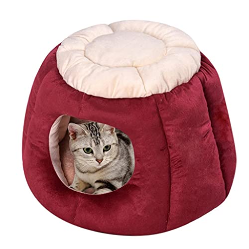 Winter Warmes Hundehaus Haustiernest Katzen Schlafsack Tiefschlaf Halbgeschlossenes Katzenzelt Katzenbett (Color : D, Size : 40x32cm) von DLUXCA