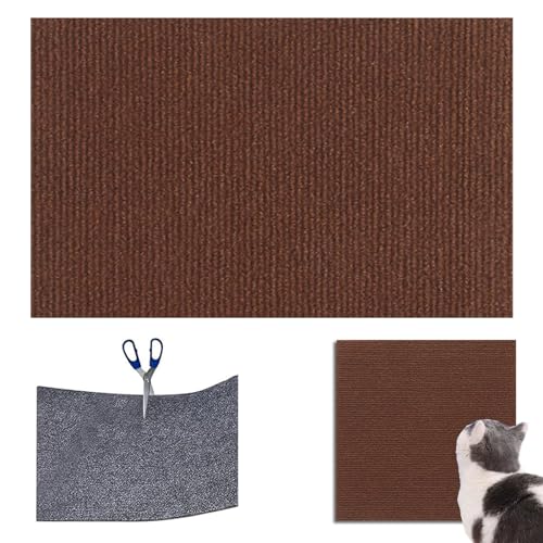 Kratzmatte Katze, Kratzmatte Selbstklebend, Katzen Kratzmatte, Multifunktionale Zuschneidbare Selbstklebende Katzenkratzmatte (Dark Brown, 30 x 100CM) von DLZMO