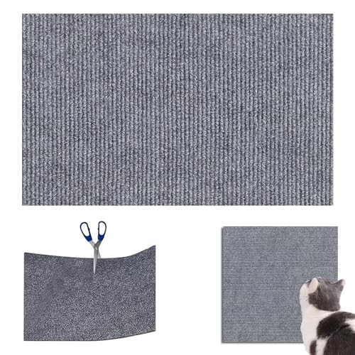 Kratzmatte Katze, Kratzmatte Selbstklebend, Katzen Kratzmatte, Multifunktionale Zuschneidbare Selbstklebende Katzenkratzmatte (Light Gray, 30 x 100CM) von DLZMO