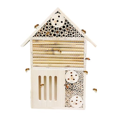 Bienenhaus, Bienenhaus, Holz, 11 x 9 x 21 cm, Insektenhaus-Set, Insektenhotel bietet & Schutz für bestäubende Bienen, Bugg House für Marienkäfer, bestäubende Bienen und Schmetterlinge von DMAIS