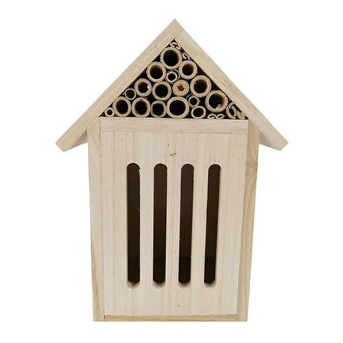 Bienenhaus, Bienenhaus, Holz, 11 x 9 x 21 cm, Insektenhaus-Set, Insektenhotel bietet & Schutz für bestäubende , Bugg House für Marienkäfer, bestäubende und Schmetterlinge von DMAIS