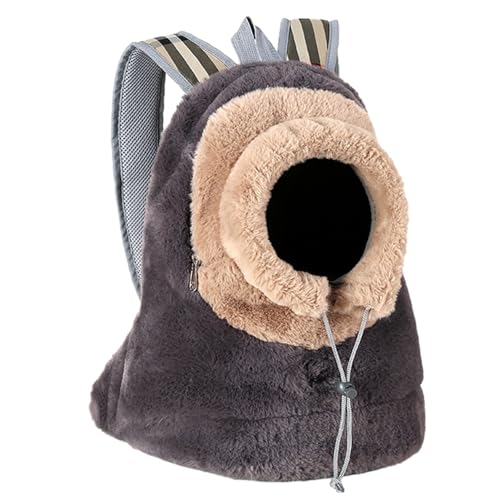 Katzen-Tragerucksack, tragbarer Haustier-Brustrucksack, Warmer Hunde-Front-Brustrucksack, vorderer Brust-Katzenträger mit verstellbarem Riemen, Plüsch-Haustier-Rucksack für Ausflüge, Reisen von DMAIS