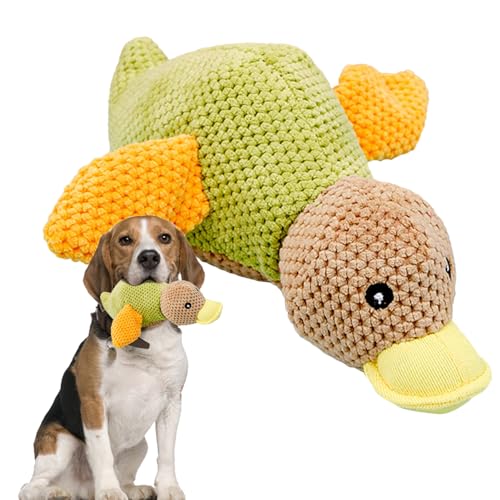 DMAIS Plüsch-Quetschente-Hundespielzeug,Gefüllte Quietsche-Ente-Hundespielzeug - Niedliches Beißspielzeug für Entenhunde - Hundespielzeug zur Bereicherung für kleine, mittlere und große Haustiere von DMAIS