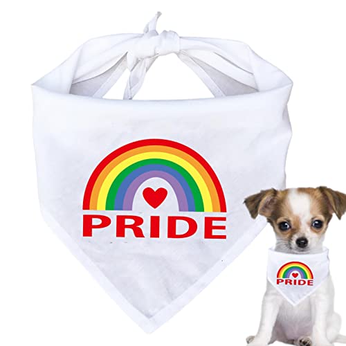 DMAIS Regenbogen-Hunde-Bandana-Schal | Regenbogen-Bandanas-Lätzchen für Hunde - Atmungsaktives dreieckiges Halstuch für kleine, mittelgroße und große Hunde, wendbares dreieckiges Hundelätzchen von DMAIS