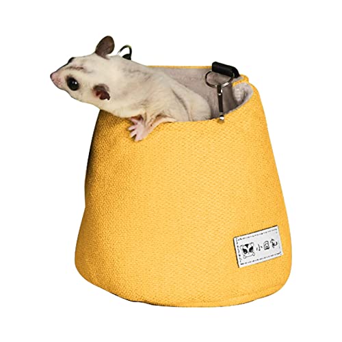 DMAIS Sugar Glider Pouch, 5.915.91 cm Sugar Glider Schlafsack, warm, weich und bequem, Haustierschlafsack, abnehmbare Nestmatte für Hamster, Eichhörnchenbett für Käfigzubehör, Schaukel von DMAIS