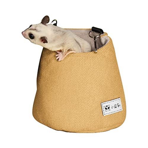 DMAIS Sugar Glider Pouch, 5.915.91 cm Sugar Glider Schlafsack, warm, weich und bequem, Haustierschlafsack, abnehmbare Nestmatte für Hamster, Eichhörnchenbett für Käfigzubehör, Schaukel von DMAIS