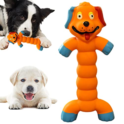 Quietschender Latex Hund, Gummi Quietscher Hund Kauspielzeug Quietscher Kauen Training Welpenbedarf Stehstab Tier Welpen Apportieren Interaktiv für kleine und mittelgroße Hunde Kauspielzeug Ruff von DMAIS