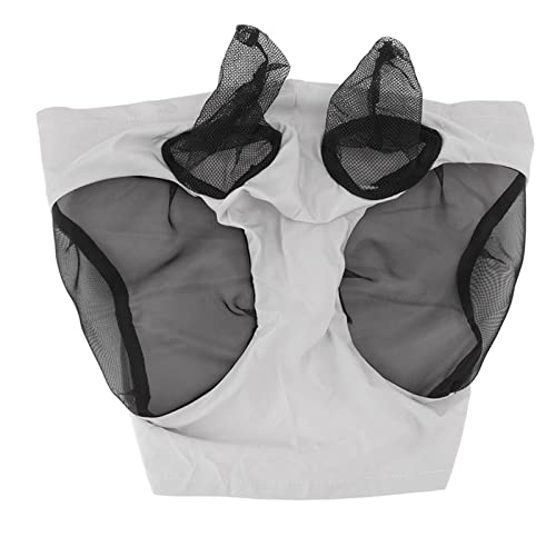 Atmungsaktive, elastische e-Gesichtsmaske, Schutz, Reitausrüstung für UV-Strahlung, enetz-Fliegenmaske mit Ohren (Gray) von DMLENGOIN