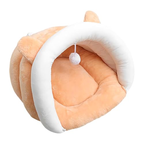 Cat Bed With Cover, Cat Beds For Indoor Cats, Semi-enclosed Slipper-shaped Cave Bed With Hangable Ball, Cat Furniture, Washable Small Dog Cave Bed Cat Hideaway House Tent For Puppy And Kitten von DNCG