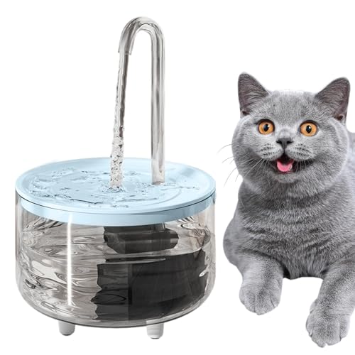 Kabelloser Katzenbrunnen, kabelloser Katzenbrunnen, Haustiernapf mit tragbarer USB-Brunnen, transparenter Haustierbrunnen mit batteriebetriebenem Trinkbrunnen verhindert Trockenverbrennungen, von DNCG