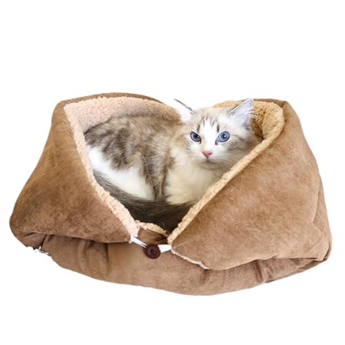 Katzenbett, Katzenbett, 2-in-1-Schlafsack für kleine Hunde – Katzendecke, waschbares Katzenbett, warmes Haus für Hunde, Welpen und Kätzchen von kleinen und mittleren Größen von DNCG