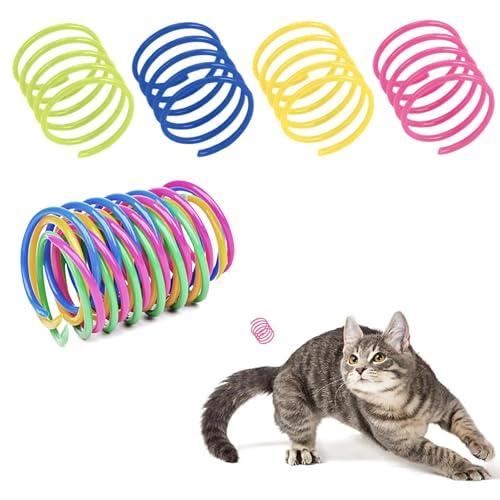 100 Stück Cat Spring Spielzeug, Katzenspielzeug Spirale Set, Kunststoff Spiralfedern Spirale für Katzen, Spirale Katzenspielzeug, Bunte Spiralfedern Spring Spirale für Katzen, Kätzchen, Haustiere von DNSHAN