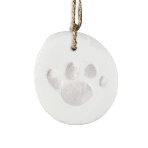 Clay Pet Paw Impression Kit, Dog and Cat Paw Print Keepsake Clay Kit, Print Kit Clay Moulding Kit for Pet Paws Non-toxic Air Drying Clay White Acrylic Hanging Decorations or Pet Trauergeschenke von DNSHAN