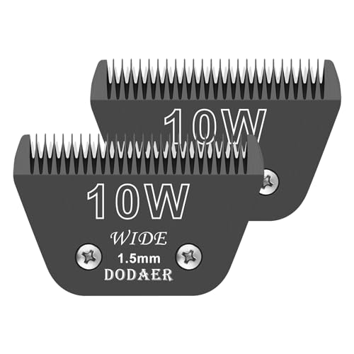 10 breite Klingen für die Hundepflege, kompatibel mit Artero/Andis/Oster A5/Wahl km10 Hundeschermaschinen, Schnittlänge 0,6 cm, 2 Stück (schwarz) von DODAER