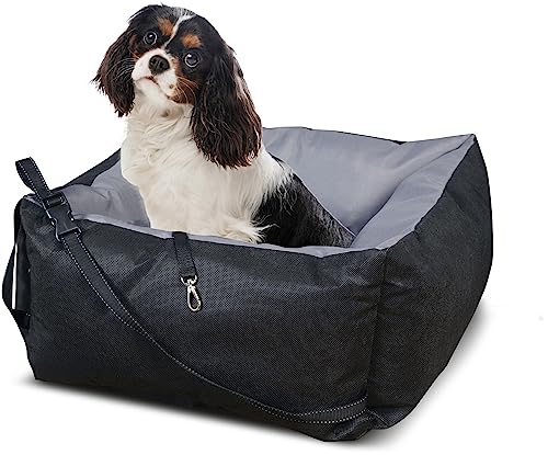 DODfactory Hunde Autositz, Komfortabler Transporter für kleine Hunde im Auto, hundebett Auto 55x55 cm, grau von DODfactory