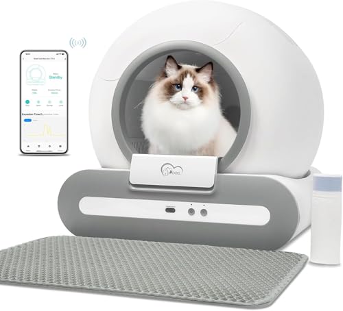 DOEL Selbstreinigende Katzentoilette, 65L Automatische Katzentoilette, Smart Cat Litter Machine mit APP-Steuerung, Elektrische Selbstschaufelkatzentoilette, Katzensicherheitsschutz Katzentoilette von DOEL