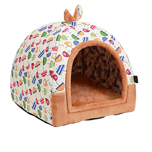 DOG BED Hundebett Cat House Portable Hund Zelt Abnehmbare und waschbare Pet Pad Pet Supplies (Farbe : E, größe : 47 * 47 * 52cm) von DOG BED