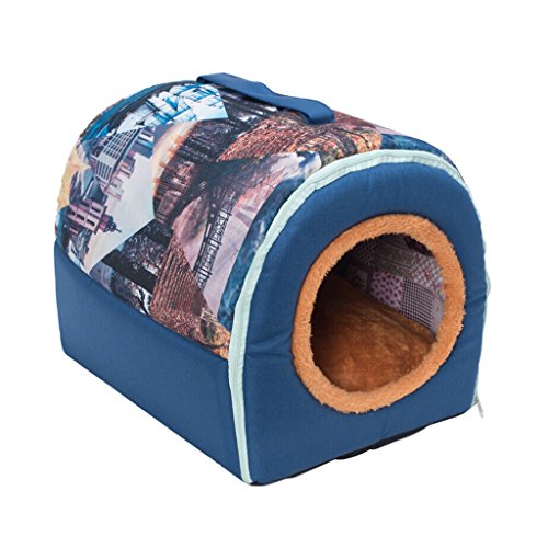 DOG BED Hundebett Cat House Portable Hundehaus Abnehmbare und waschbare Pet Pad Pet Supplies (Farbe : A, größe : 51 * 39 * 35cm) von DOG BED