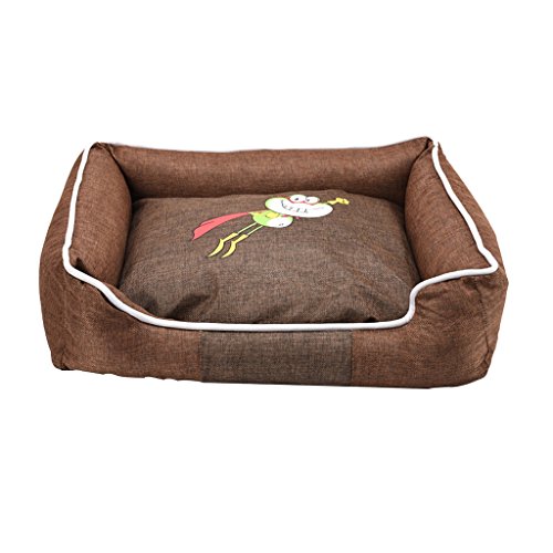 DOG BED Hundebett Katze Haus Abnehmbare Sommer EIS Seide Hund Zimmer Matte Große Golden Retriever Zwinger Pet Lieferungen (Farbe : Brown, größe : 50 * 40 * 14cm) von DOG BED